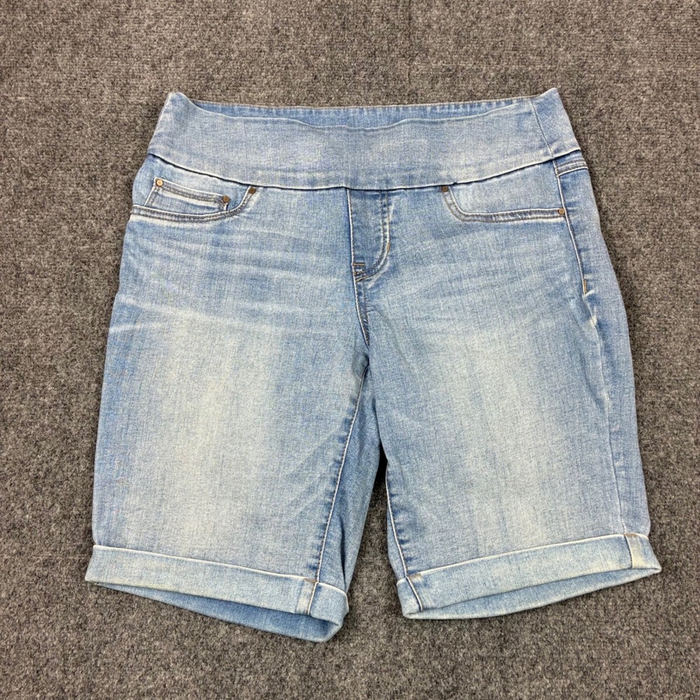 Natural Reflections Womens Size 8 W32 Light Wash Pull On Denim Bermuda Shorts